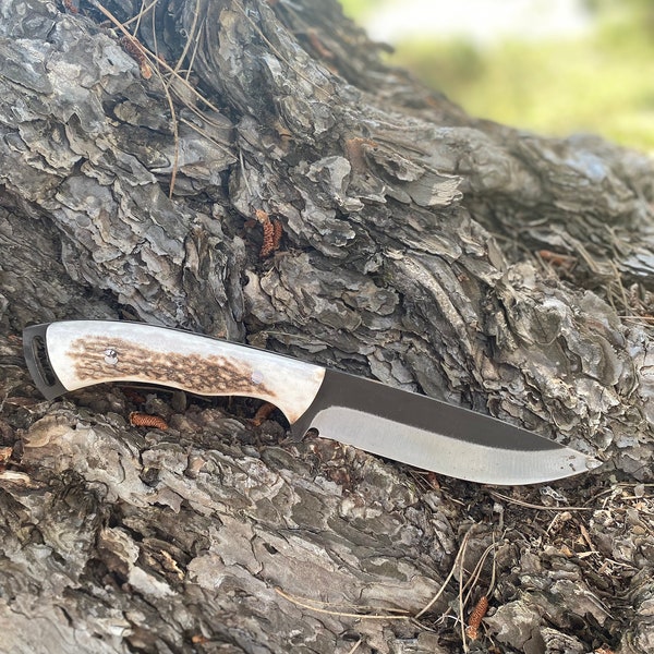 Deer Antler Handle Special Outdoor Knife Camping Tools Survival knife Hunting knife and knife sheath fathers day gift