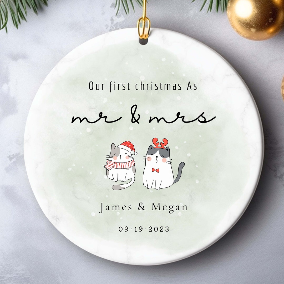 Personalized First Christmas Married Ornament Mr and Mrs Etsy