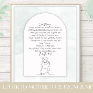 Carta del Día de la Madre desde el Embarazo/Carta Imprimible para Mamá/Futura Mamá/Plantilla Editable y Regalo Listo para Imprimir/Recuerdo del Embarazo/Carta del Bebé
