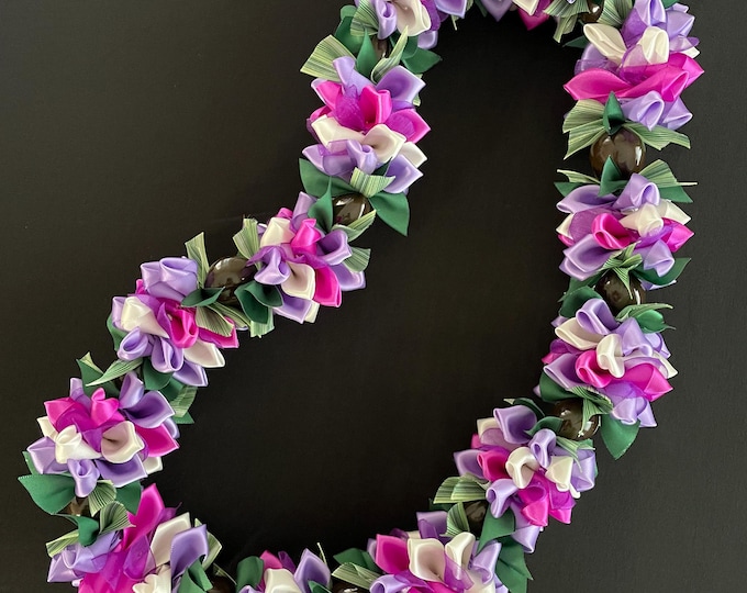 Shades of Purple Ribbon Lei - Etsy