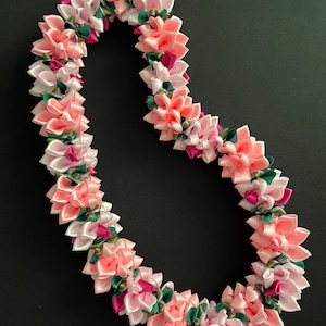 Pretty in Pink Ribbon Lei