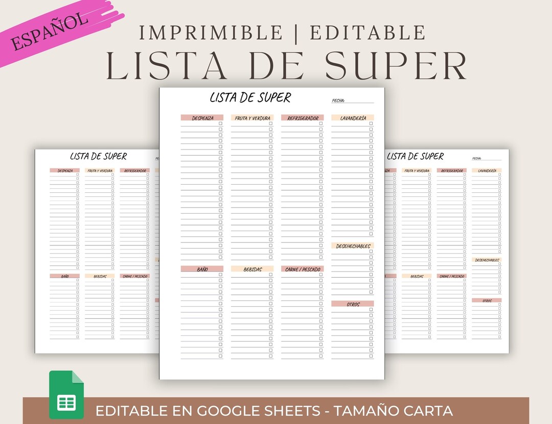 Lista de Super / Supermercado / Compras - Etsy México