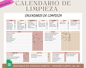 Calendario de Limpieza Editable / Imprimible/ Semanal, Mensual, Anual, TDAH, Planificador de limpieza, Lista de tareas domésticas, PDF