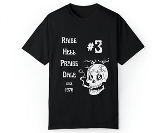 Alta qualità, Raise Hell Praise Dale, Dale Earnhardt, T-shirt Nascar vintage, Tinta in capo, Nero, Bianco, T, Camicia, Earnheart, Earnhart