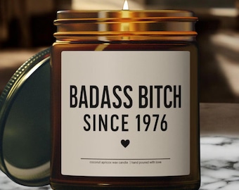 Divertente candela per il 50° compleanno, regalo "Badass Since 1976", regalo per il 50° compleanno per lei, compleanno di sorella e amica.