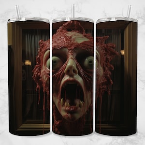 Horror 20 oz Skinny Tumbler Digital Design for Sublimation: Horror Wrap in PNG (Instant Download, Digital Only)