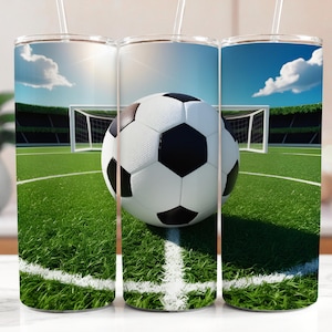 Soccer Ball 20 oz Skinny Tumbler Digital Design for Sublimation: Soccer Wrap in PNG (Instant Download, Digital Only)