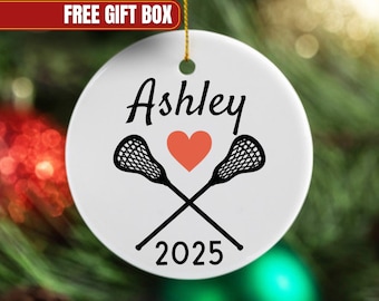 Personalized Girls Lacrosse Ornament, Custom Lacrosse Christmas Ornament, Lacrosse Player Gift, Lacrosse Team Gifts Teammate Keepsake
