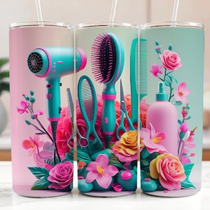 Hairdresser 20 oz Skinny Tumbler Digital Design for Sublimation: Hairstylist, Hair BossWrap in PNG (Instant Download, Digital Only)