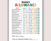 Allowance Chart for Kids | Digital Chores | Chore Chart | Allowance Tracker for Kids | Editable Allowance Chart | Kids Chore Chart editable