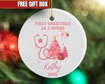 Personalized Nurse Ornament, Custom RN BSN Ornament, New Nurse Gift, Nurse Graduation Ornament, Nurse First Christmas Keepsake, new nurse