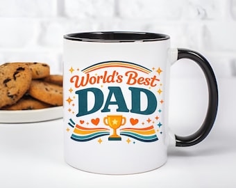 World’s Best Dad Mug | Retro 70s Vintage Coffee Cup | Father’s Day Gift for Dad | New Dad & First Father’s Day Mug | Best Dad Mug | Dad Mug
