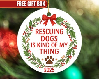 Dog Rescue Ornament, Personalized Dog Foster Gift, Animal Shelter Volunteer Gift, Rescue Dog Christmas Keepsake, Pet Adoption Ornament