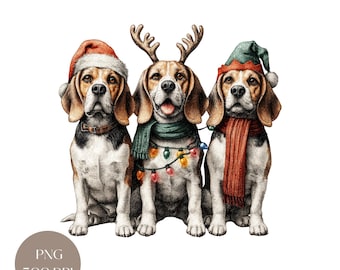 Beagle jul PNG Clipart Beagle hund semesterkonst digital nedladdning