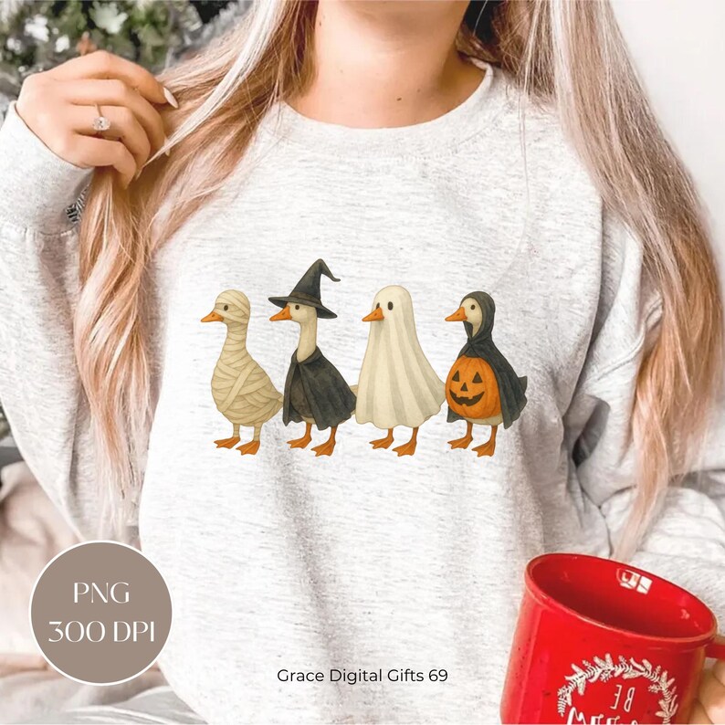 Halloween Goose PNG, Boo Goose, Pumpkin Goose PNG, Spooky Goose, Spooky Goosey Png, Just a Horror Goose, Goose in Halloween Costumes Clipart