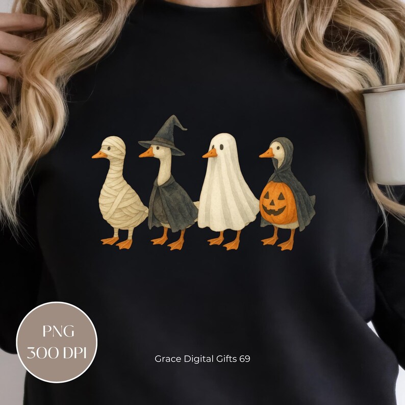 Halloween Goose PNG, Boo Goose, Pumpkin Goose PNG, Spooky Goose, Spooky Goosey Png, Just a Horror Goose, Goose in Halloween Costumes Clipart