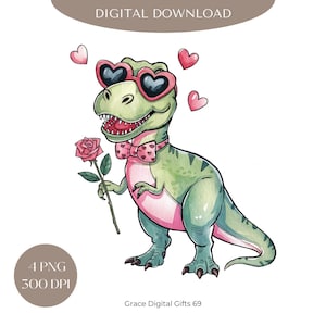 Valentinstag T-Rex PNG, Dinosaurier Liebe Valentinstag, T-Rex Valentinstag Png, Jungen Valentinstag Png, Dinosaurier Valentinstag Sublimation