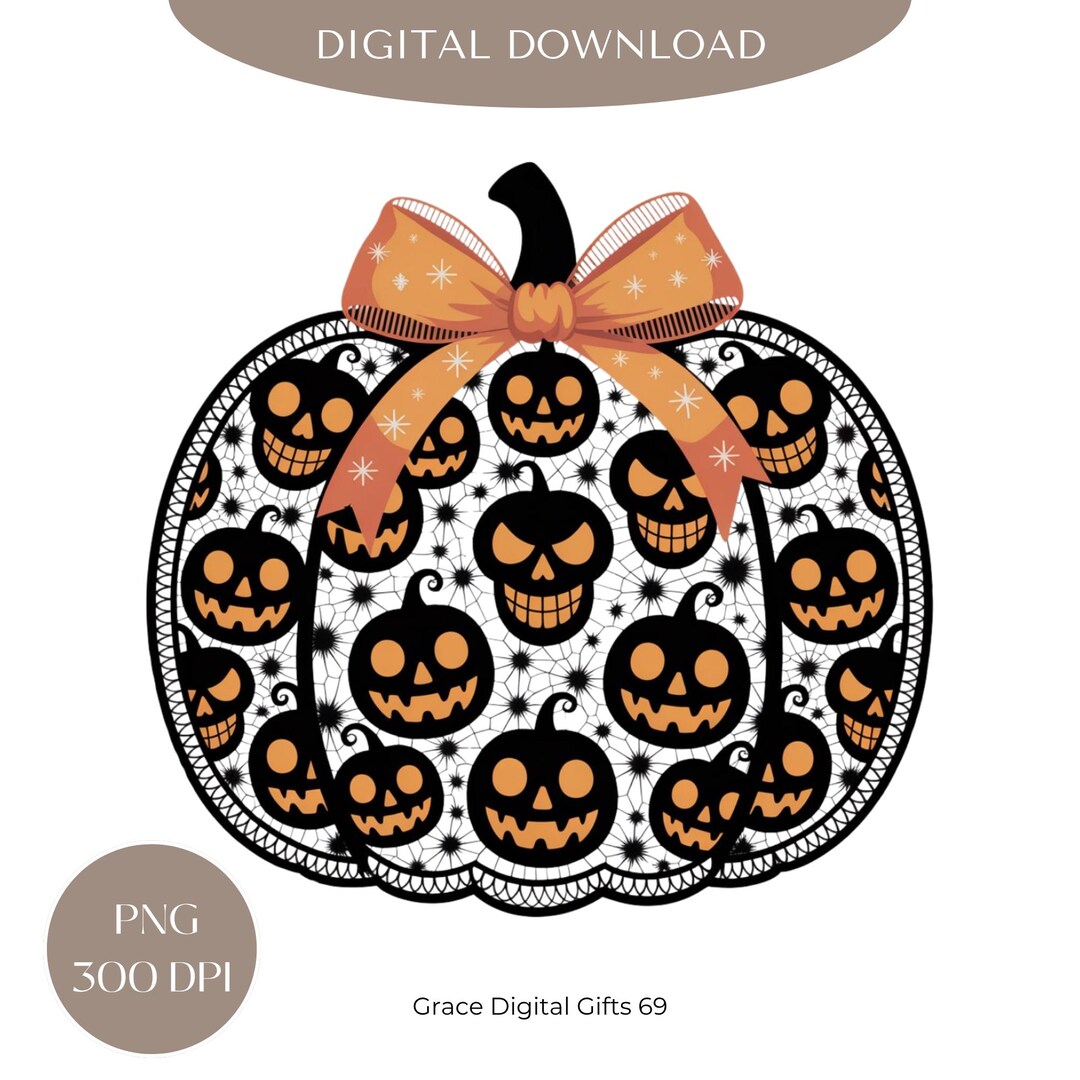 Black Lace Pumpkin PNG: Coquette Halloween Digital Art (300 DPI) - Etsy
