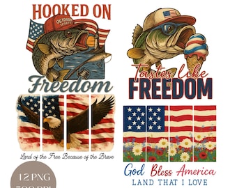 4th of July Clipart Bundle: Patriotic Goose, American Flag (PNG Digital Download)