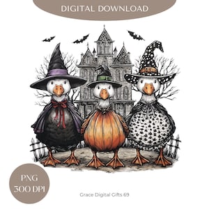 Halloween Spooky Goose PNG, Funny Halloween Duck Png, Halloween Goose Shirt Png, Ghost Duck Clipart, Boo Ghost Goose Png, Goose Skeleton Png