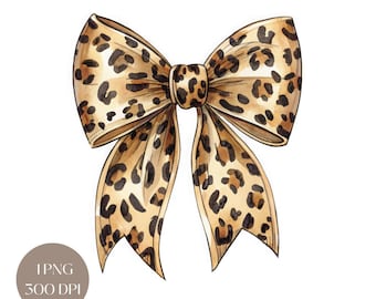 Lazo de leopardo coqueto PNG, cintas para niña (descarga digital)