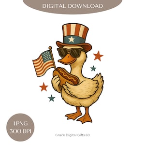 4th of July Goose Boy 4th Goose PNG, Funny Patriotic Goose Png, Red White Goose Png, Hot Dog Goose, Duck Patriotic Png, Goose USA Png