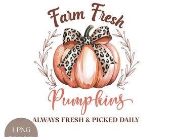 Retro Farm Fresh Pumpkins PNG: Fall Halloween Sublimation (Digital Download)