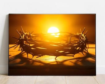 Christian Art, Crown of Thorns, Religious Art, Digital Download, Jesus Wall Art, Crown Art, Bible Christian Gift, Art, Jesus Art, Easter Art