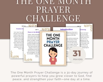 One Month Prayer Challenge | 31-Day Christian Devotional PDF | Daily Prayer Journal | Printable Faith Planner | Scripture Prayers | Digital