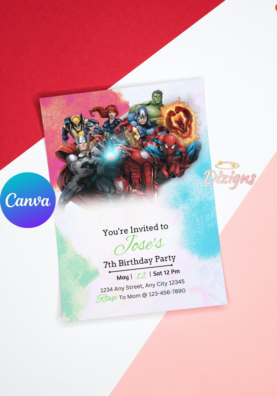 Avengers Birthday Invitation Avengers Invite Printable Avengers Invite ...