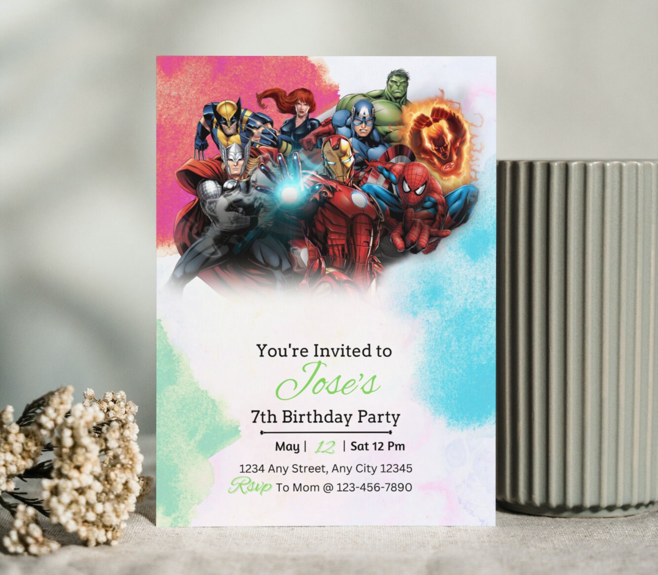 Avengers Birthday Invitation Avengers Invite Printable Avengers Invite ...