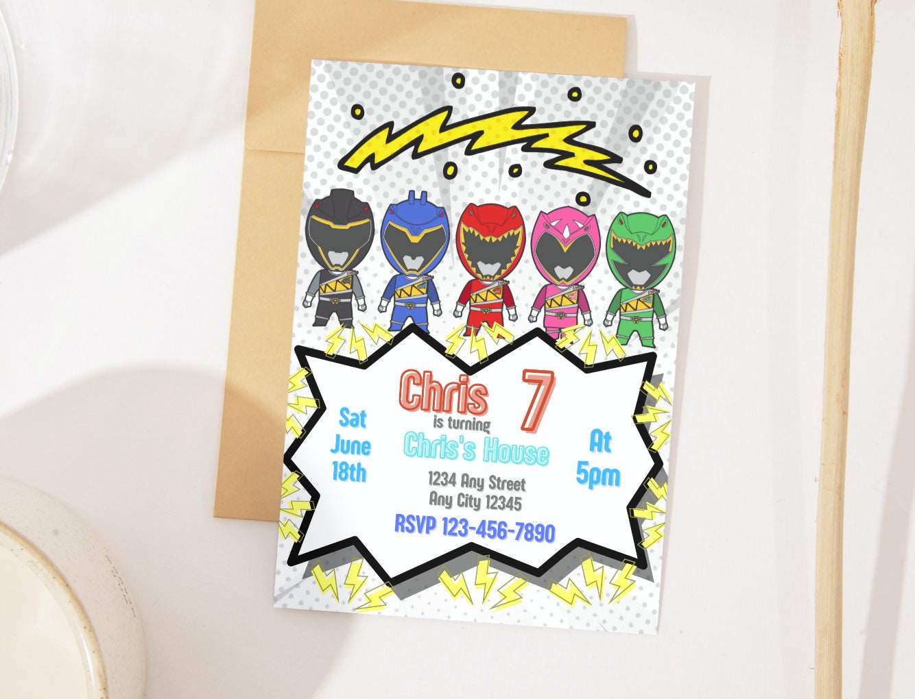 Power Rangers Birthday Invitation Power Rangers Invite Printable Power Rangers Party, Evite ...