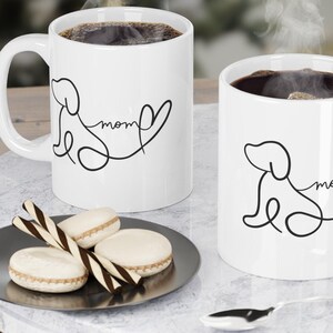 Dog Mom Ceramic Mug, 11oz - Cute Coffee Mug for Dog Moms - Hot Beverage Cup, Perfect Gift for Dog Lovers, Pet Lover Gifts