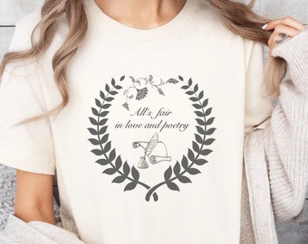 All's Fair in Love and Poetry T-shirt, Short Sleeve Tee, TTPD Shirt, Poets Department, Swiftie Merch, Gifts for Swifties, Swiftie Shirt, TS