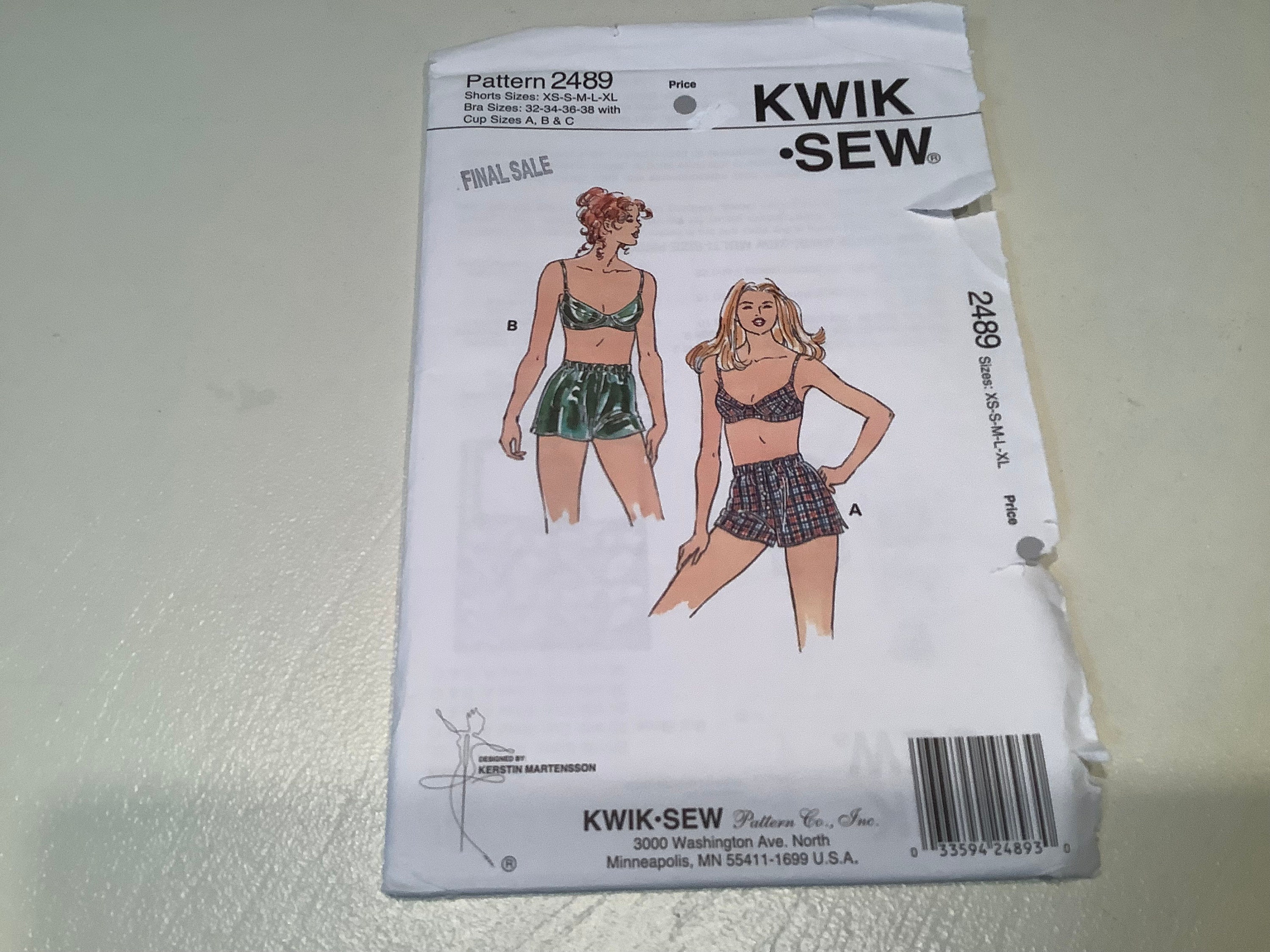 Kwik Sew 1017 Womens' Underwear: Tricot, Sheer or Lace Bras, Uncut