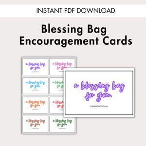 Sac de bénédiction imprimable Cartes d'encouragement Étiquettes Kit d'hygiène pour les sans-abri PDF instantané