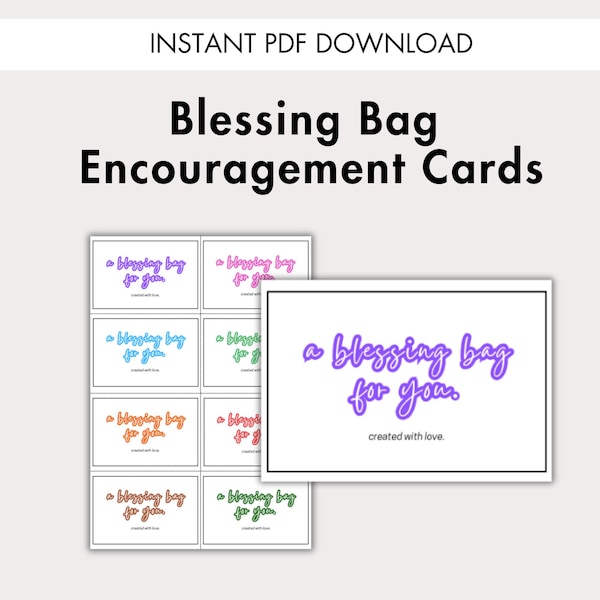 Printable Blessing Bag Encouragement Cards Labels Homeless Hygiene Kit ...