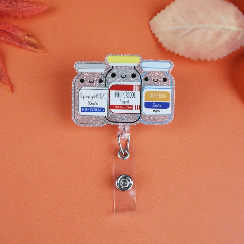 Medicine Jar Badge Reel Interchangeable, Nurse Badge Reel, Cute Badge Reel, Badge Reel, Sana