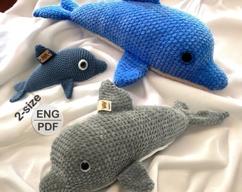 Amigurumi motif dauphin au crochet, motif mer bricolage au crochet, cadeau jouet marin pour les amoureux des animaux marins