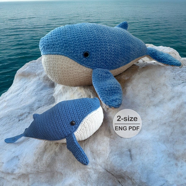 Whale No Sew Crochet Pattern, Amigurumi Orca DIY & Killer Whale Plushie PDF Sea Life Craft Toy, Underwater Creature, Ocean Nursery Decor