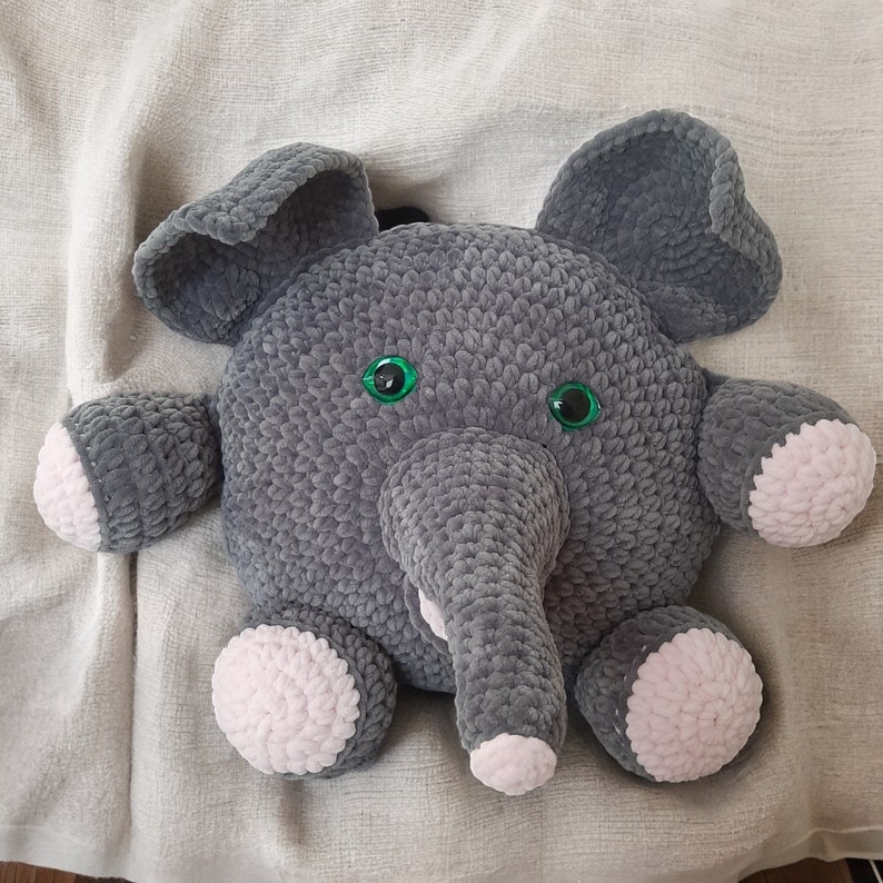Amigurumi Elephant Crochet Pattern PDF, No Sew Velvet Plush Toy - Etsy