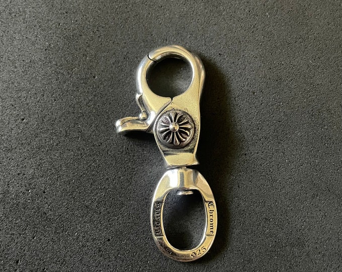 CH Style Y2K Keychain Carabiner Clip Chrome Silver - Etsy
