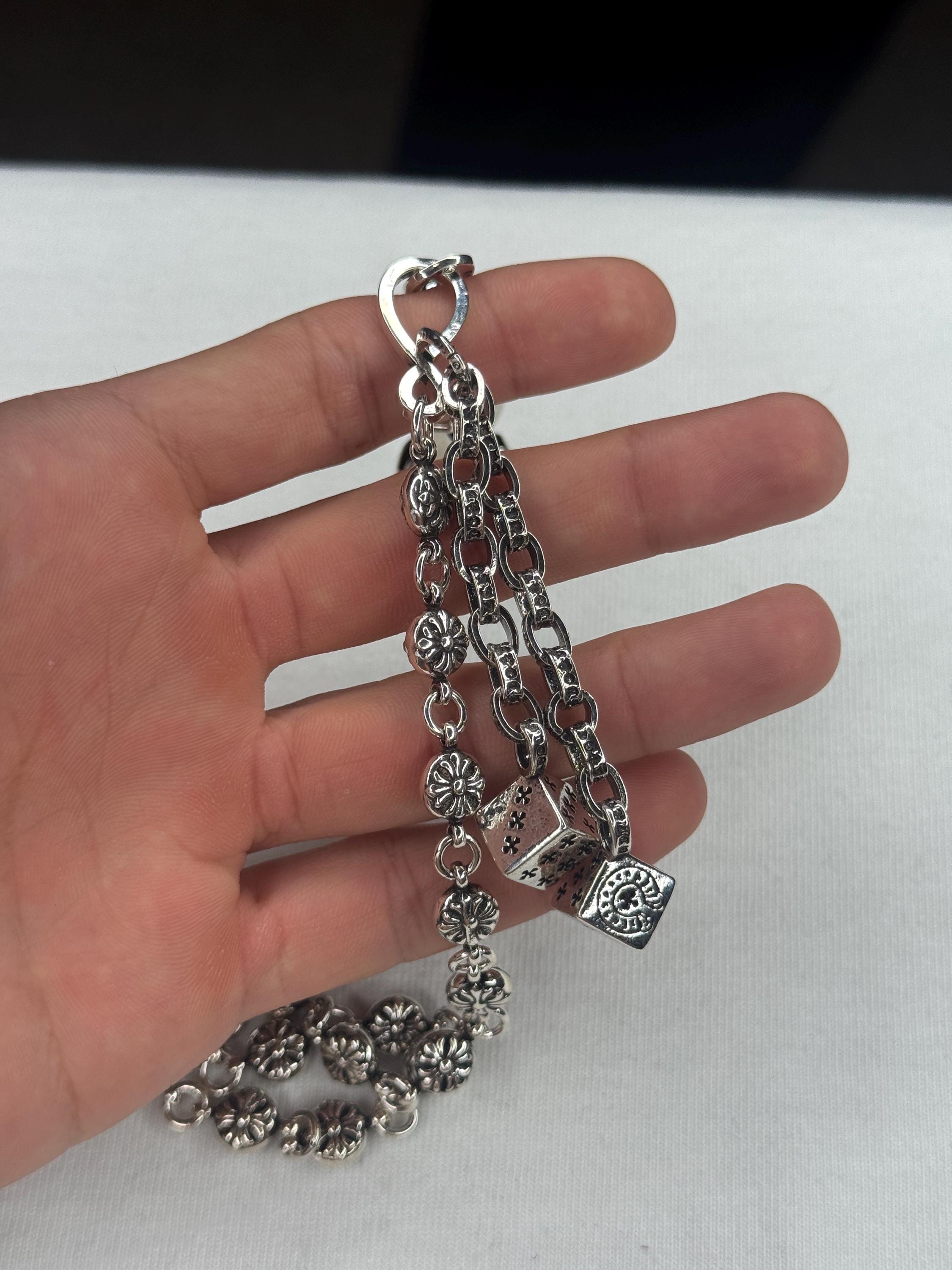 小物 Wallet chain y2k CH Pants .925 Dice Wallet Chain Clip Y2K Chrome Silver Chain