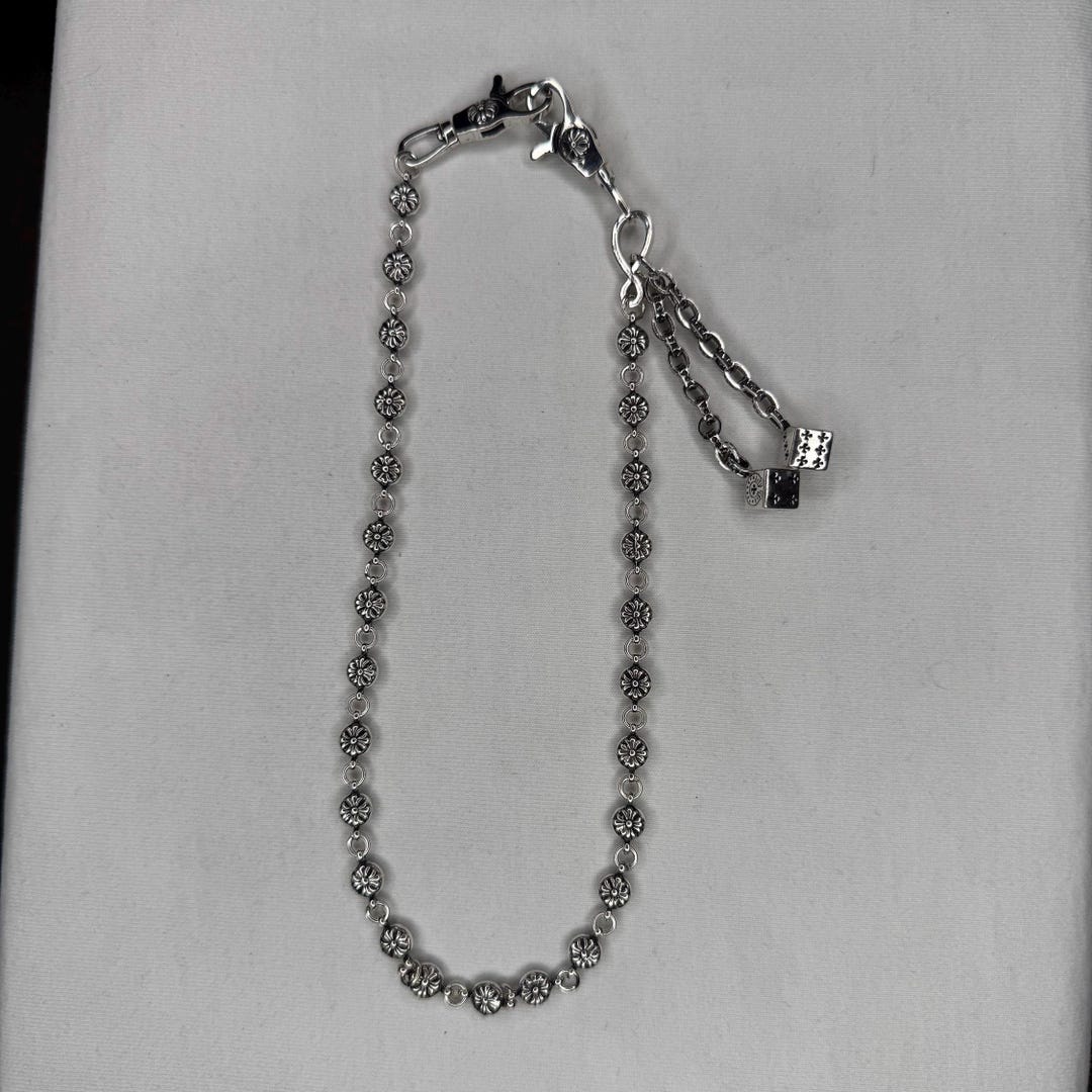 CH Pants .925 Dice Wallet Chain Clip Y2K Chrome Silver Chain