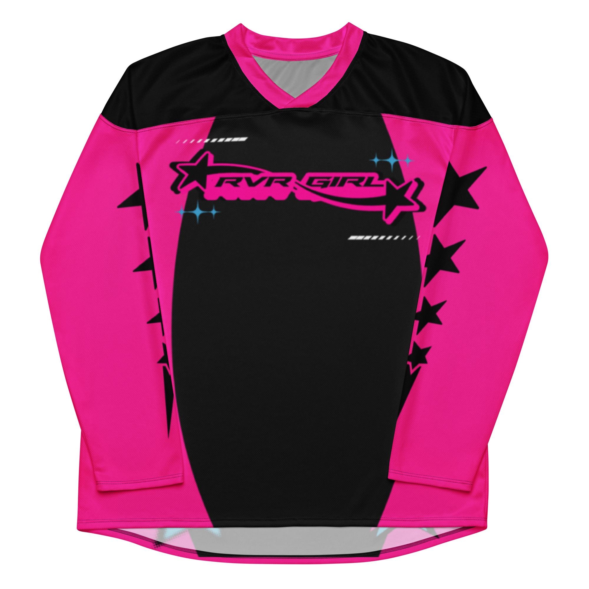 RVR GIRL Hot Pink & Black Rave Jersey – Y2K Motocross Hockey