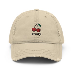 Fruity - Distressed Dad Hat (Khaki)