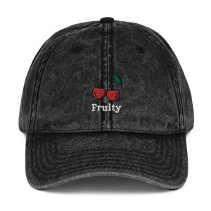 PRIDE Fruity - Vintage Cotton Twill Cap (Black denim)
