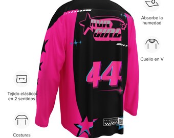 RVR GIRL Hot Pink & Black Rave Jersey – Y2K Motocross Hockey
