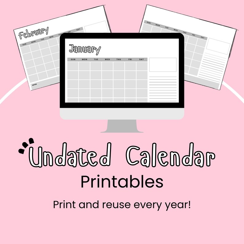 grey-perpetual-calendar-printable-2024-calendar-desk-etsy