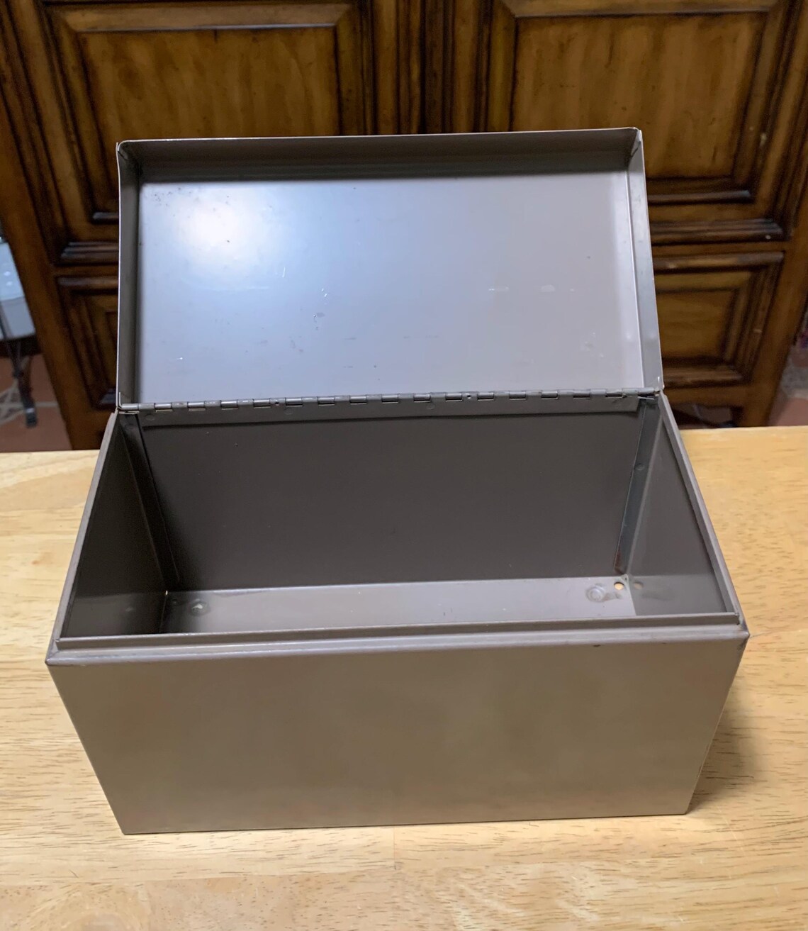 Vintage Metal Card File Box - Etsy